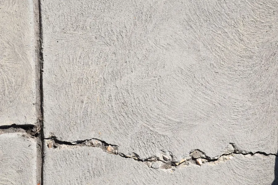 High-pressure resin injection into a concrete crack